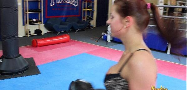  Angel  Rivas beating loser through the gym in boxing gloves